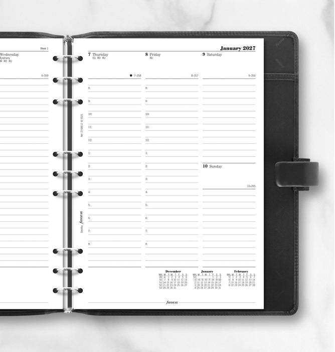 2027 Filofax Deskfax Classic Refill, Week To View With Appointments, Vertical, 176mm x 250mm