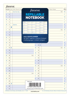 2027 Filofax A5 Notebook Year Planner Refill, 148mm x 210mm