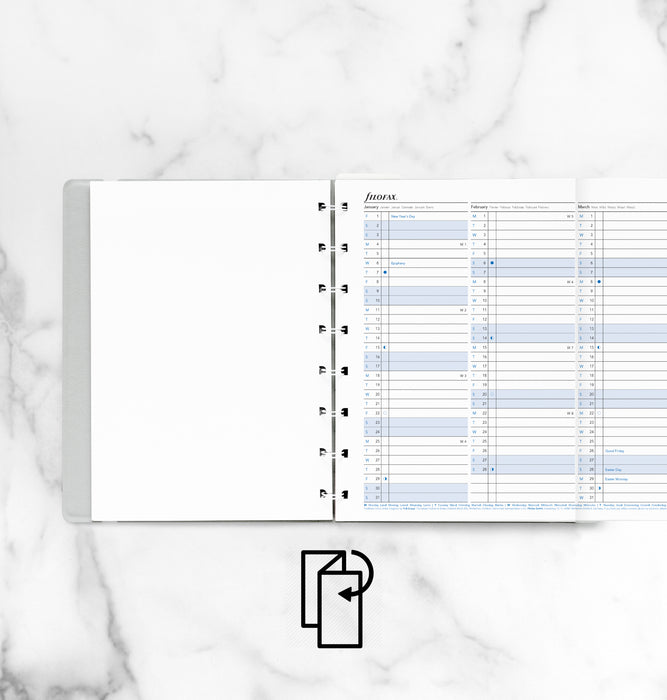 2027 Filofax A5 Notebook Year Planner Refill, 148mm x 210mm