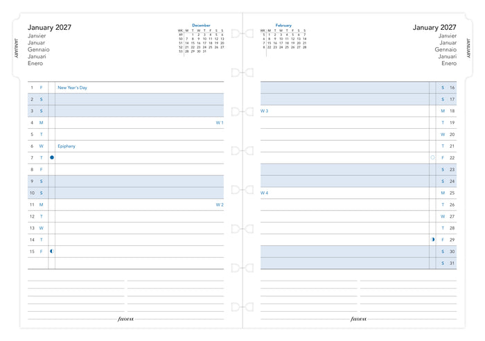2027 Filofax A5 Notebook Month Planner Refill, 148mm x 210mm