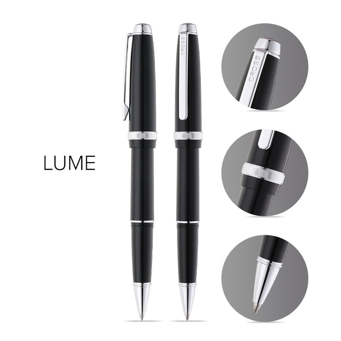 Cross Lume Obsidian Black with Chrome Trim Ballpoint Pen