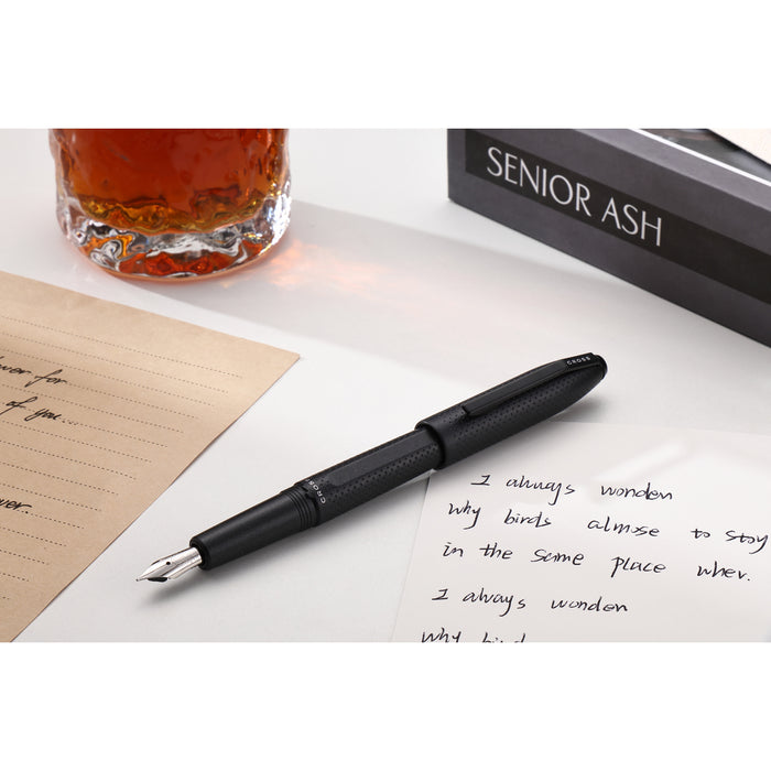 Cross Prism Obsidian Black with Matt Black Trim Fountain Pen, Medium Nib