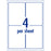 Avery L7169 White Premium Shipping Labels with AveryEco 4up Inkjet & Laser Printable, 100 Sheets