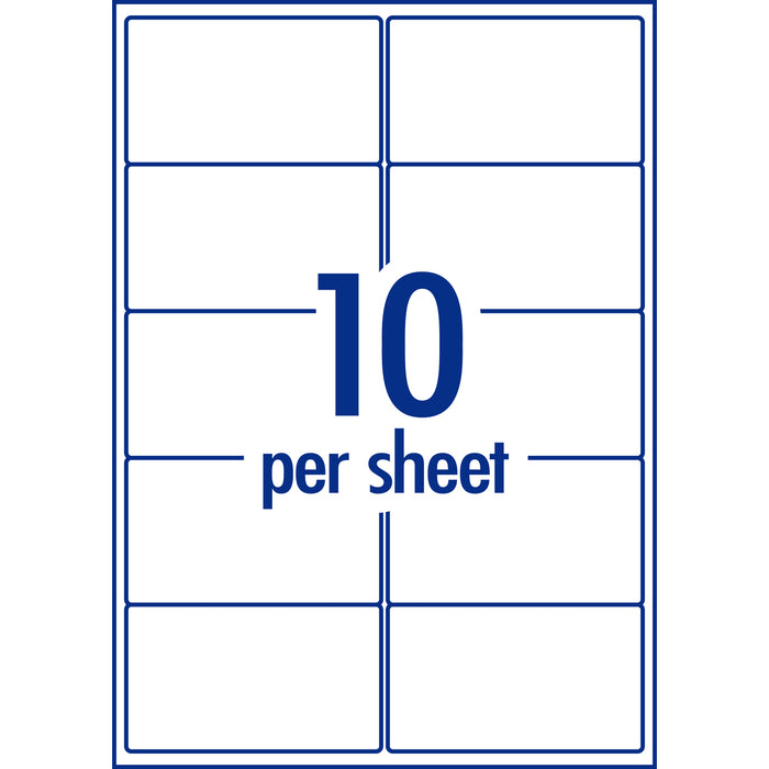 Avery L7173 White Premium Shipping Labels with AveryEco 10up Inkjet & Laser Printable, 100 Sheets