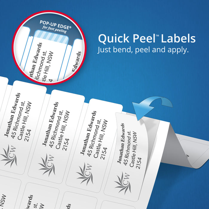 Avery L7159 White Premium Addressing Labels with AveryEco 24up Inkjet & Laser Printable, 20 Sheets