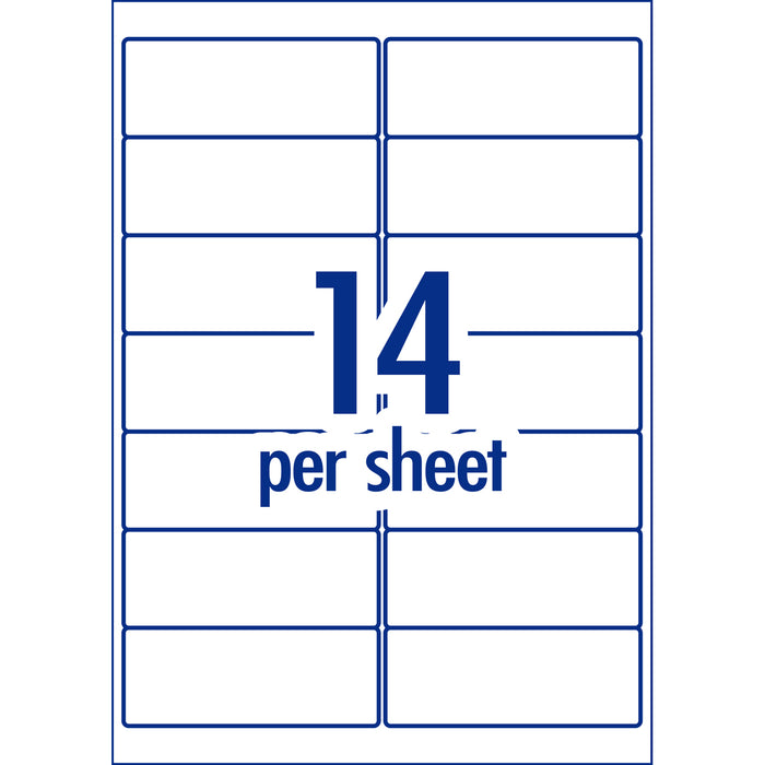 Avery L7163 White Premium Addressing Labels with AveryEco 14up Inkjet & Laser Printable, 10 Sheets