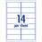 Avery L7163 White Premium Addressing Labels with AveryEco 14up Inkjet & Laser Printable, 10 Sheets