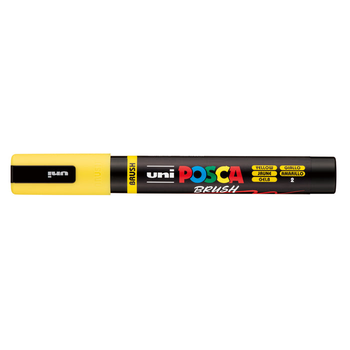 Uni Posca PC-5BR Brush Tip Marker 1-4mm Medium, Yellow
