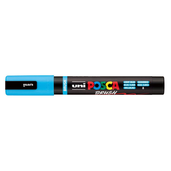Uni Posca PC-5BR Brush Tip Marker 1-4mm Medium, Light Blue