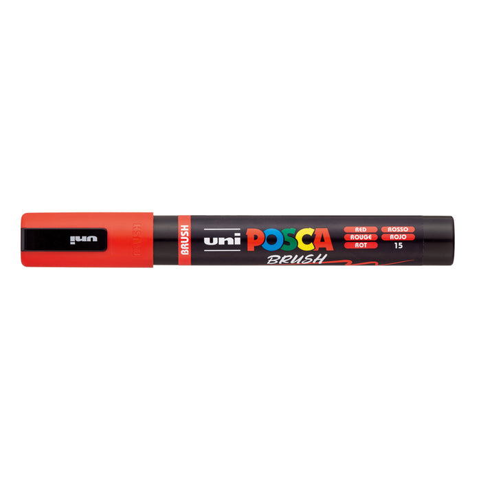 Uni Posca PC-5BR Brush Tip Marker 1-4mm Medium, Red