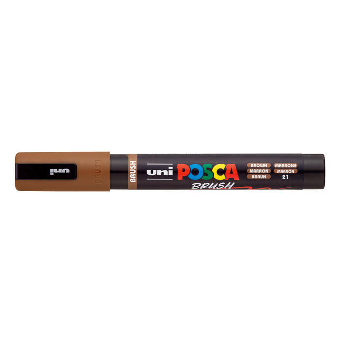 Uni Posca PC-5BR Brush Tip Marker 1-4mm Medium, Brown