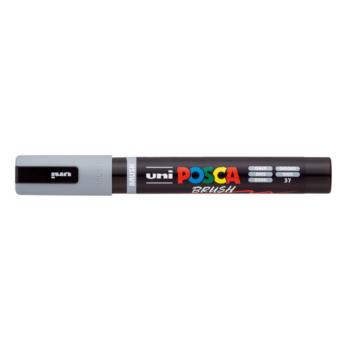 Uni Posca PC-5BR Brush Tip Marker 1-4mm Medium, Grey