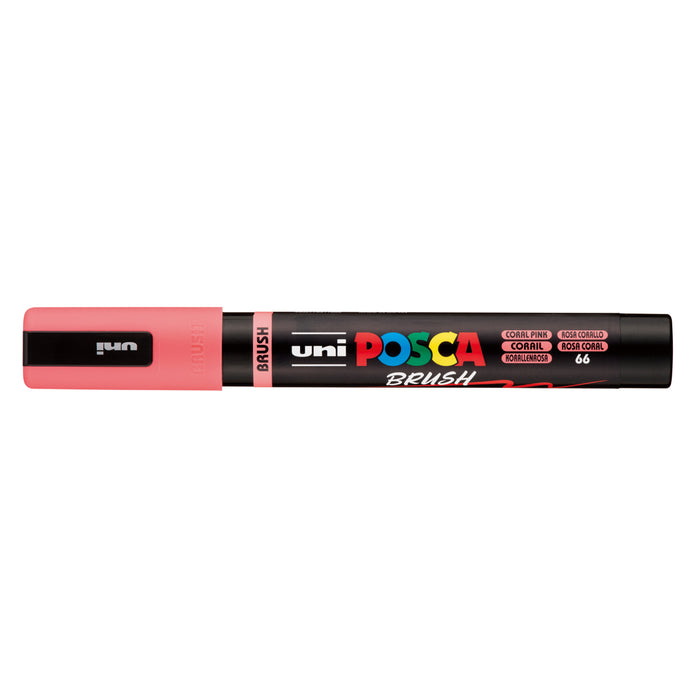 Uni Posca PC-5BR Brush Tip Marker 1-4mm Medium, Coral Pink