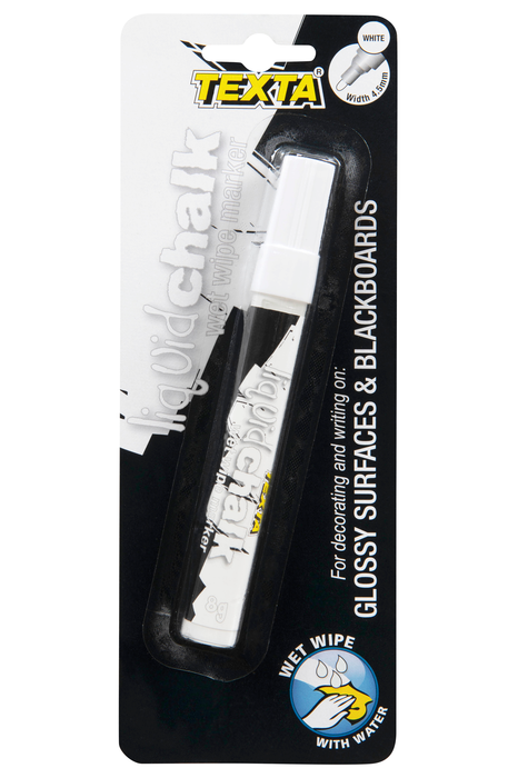 Texta Liquid Chalk Marker Bullet Wet Wipe White