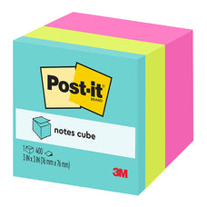 3M Sticky Post It Note 76 x 76mm Memo Cube Pink Wave (2027-RCR)