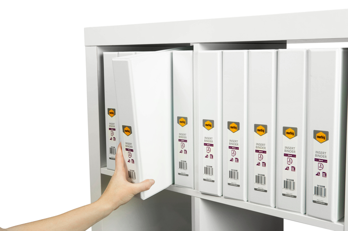 Marbig A4 3/38 Clearview Insert Cover Ringbinder - White