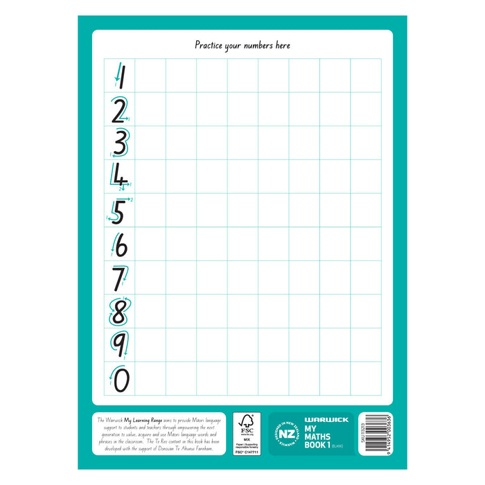 Warwick My Maths Book 1, Unruled, 64 Page