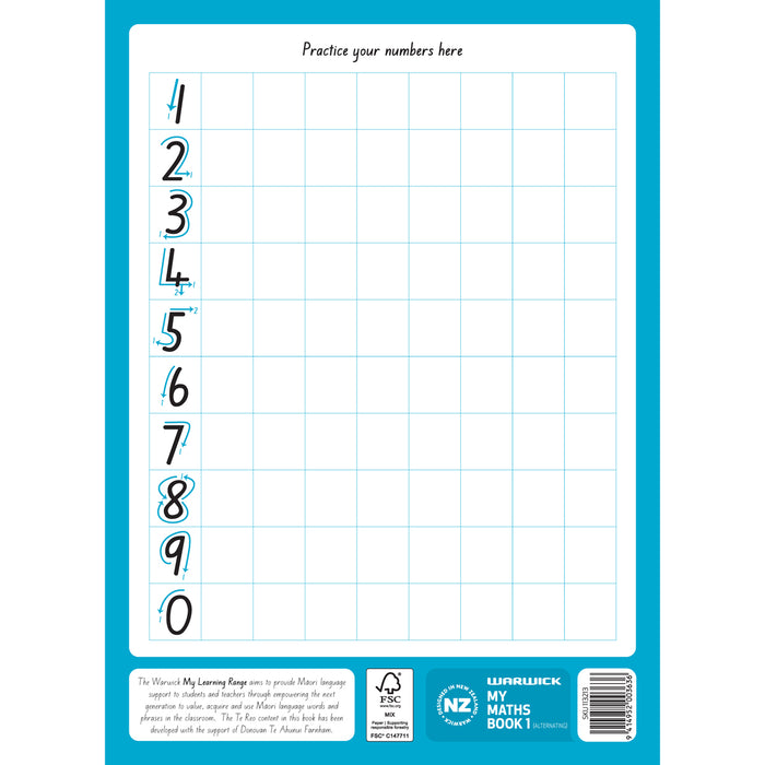 Warwick My Maths Book 1, 10mm Quad Alternating Pages, 317mm x 230mm