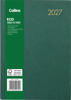 2027 Collins A53 Eco Week Per View Diary, 148mm x 210mm