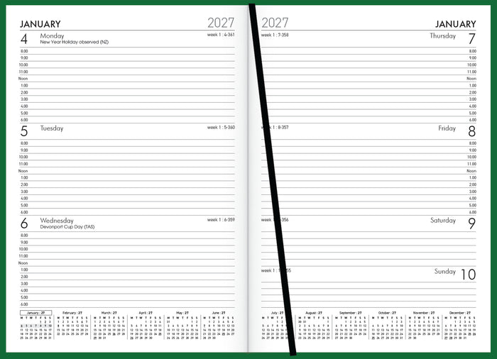 2027 Collins A53 Eco Week Per View Diary, 148mm x 210mm