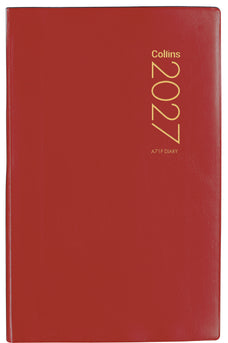 2027 Collins Pocket Diary A71P, Day Per Page, PVC Cover, Red, 74mm x 105mm
