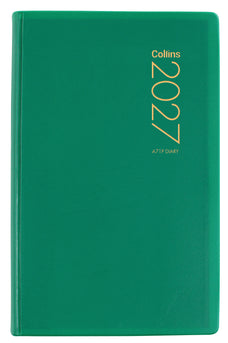 2027 Collins Pocket Diary A71P, Day Per Page, PVC Cover, Green, 74mm x 105mm