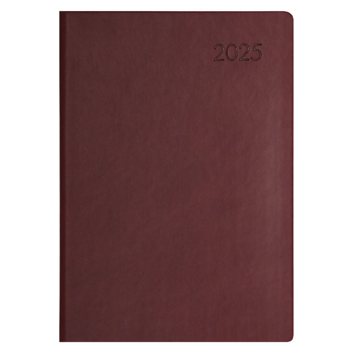 2025 Collins Rhapsody A53 Appointment Diary, Week To View, Soft Touch Skiver PU Cover, Maroon, 148mm x 210mm