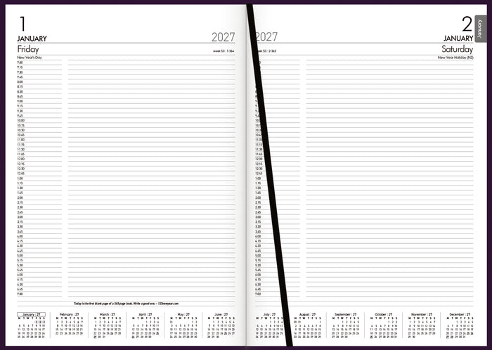 2027 Collins Rhapsody A41 Appointment Diary, Day Per Page, Soft Touch Skiver PU Cover, Maroon, 210mm x 297mm
