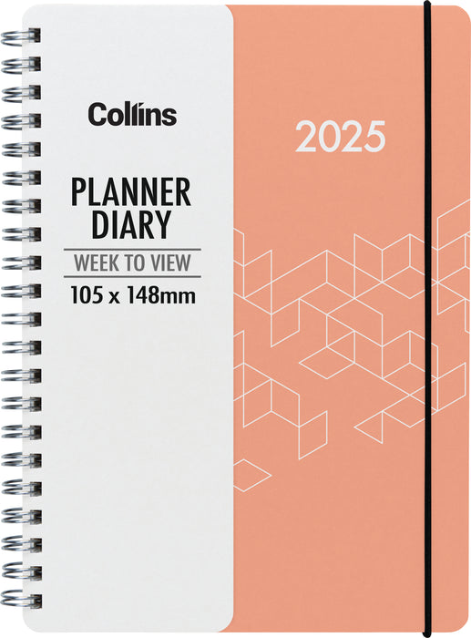 2025 Collins Fascinate Pocket A63 Diary, Week To View, Assorted Covers, Wiro Bound, 105mm x 148mm