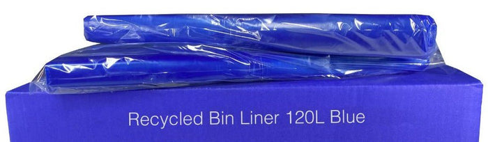 120L Blue Recycled Bin Liners x 200's pack (900 x 1330mm x 30mu) MPH2612