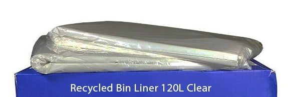 120L Clear Recycled Bin Liners x 200's pack (900 x 1330mm x 30mu) MPH2620