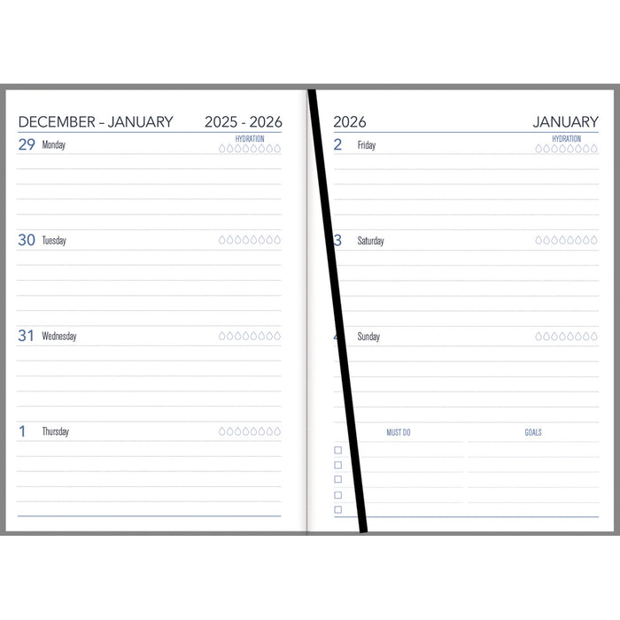 2026 Collins A51 Diary by NZ Artist Ellen Giggenbach, Day to Page, 210mm x 148mm