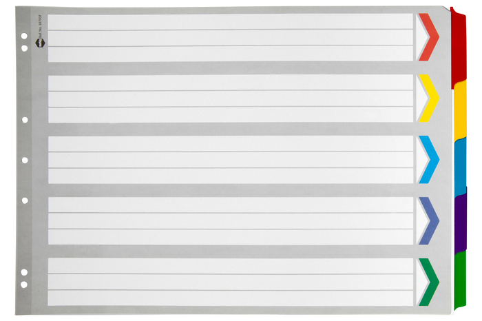 Marbig A3 Landscape Indices/Divider, 5 Tabs