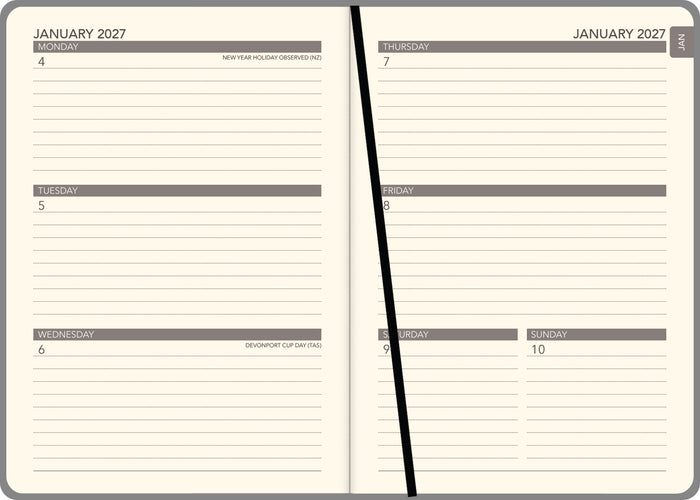 2027 Collins A53 Foil Geometric Diary, Week Per View, 148mm x 210mm