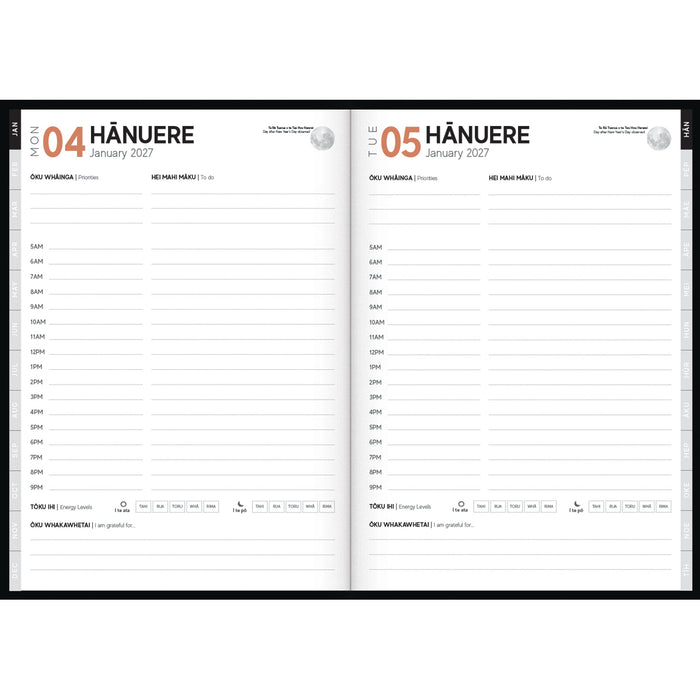 2027 Tuhi Diary A51 Day Per Page Rataka Kete Pikau
