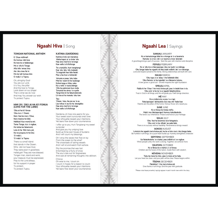 2027 Tusi Diary B51 Day Per Page Tongan Palani Faka'aho