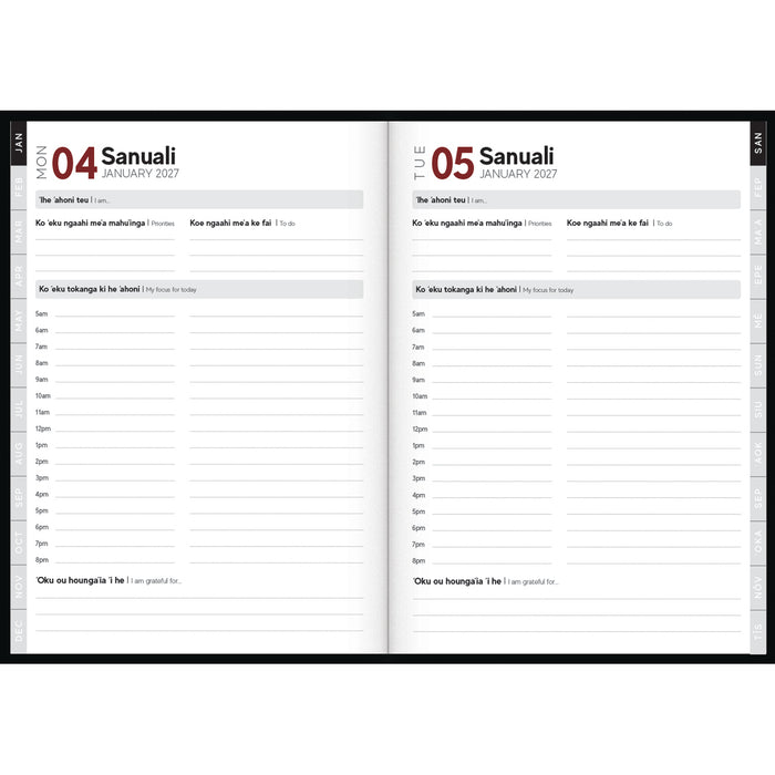 2027 Tusi Diary B51 Day Per Page Tongan Palani Faka'aho