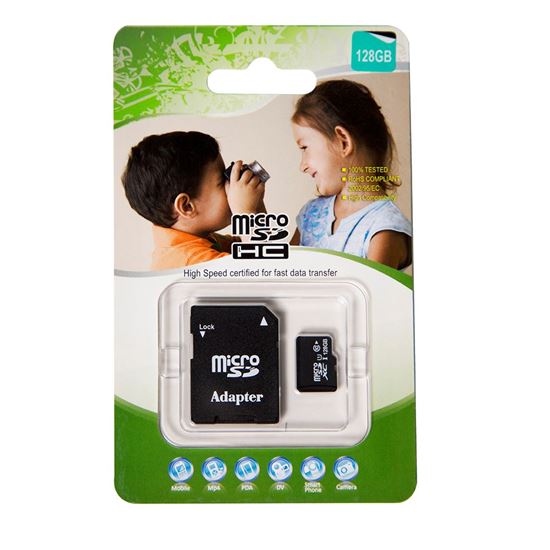 128GB Micro SD High-Speed Certified Flash Card with Adapter Designed to Meet the High Capacity, HD Audio & Video Requirement for the Latest Digital Cameras, DV Recorders, Mobile Phones, etc CDSDMICRO128G