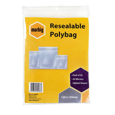 130 x 155mm Zip Lock / Resealable Bags x 50's pack AO480586