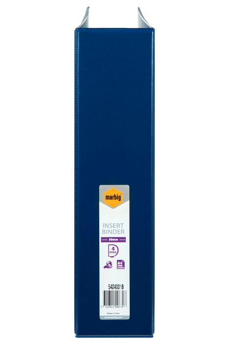 Marbig Overlay Insert Cover A4 Ring Binder 2/25 Blue, 2 D Ring