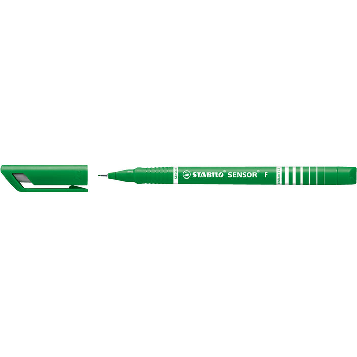 Stabilo Sensor Fineliner 189/36, Green, Pack of 10