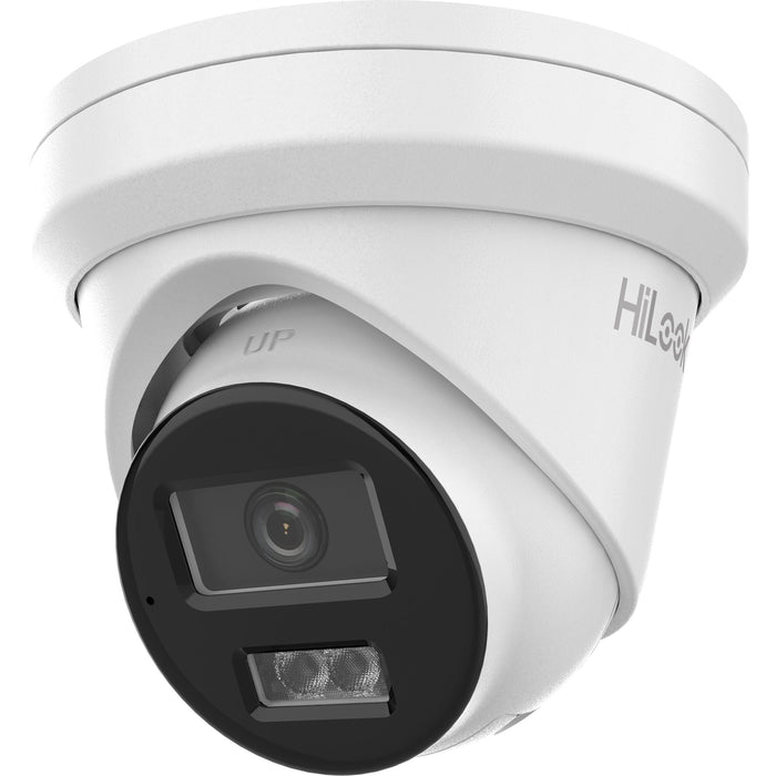 HILOOK 6MP IP POE Turret Camera with 4mm Fixed Lens. H265. Max IR up to 30m. Built-in Audio Mic. 120dB WDR. IP67 Weatherproof. PoE 8.5W. Micro SD/SDHC/SDXC Card AI Human/Vehicle Detection. White