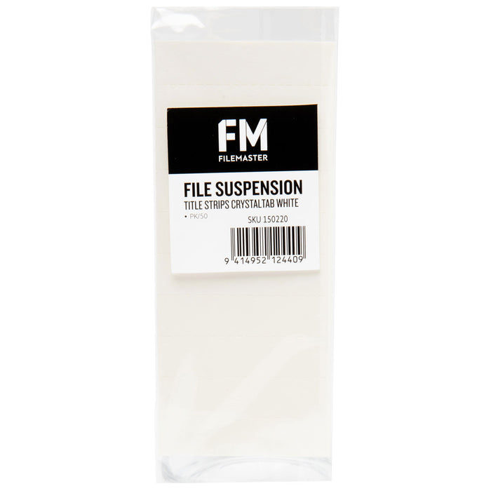 Suspension File Title Strip, White, 50's pack