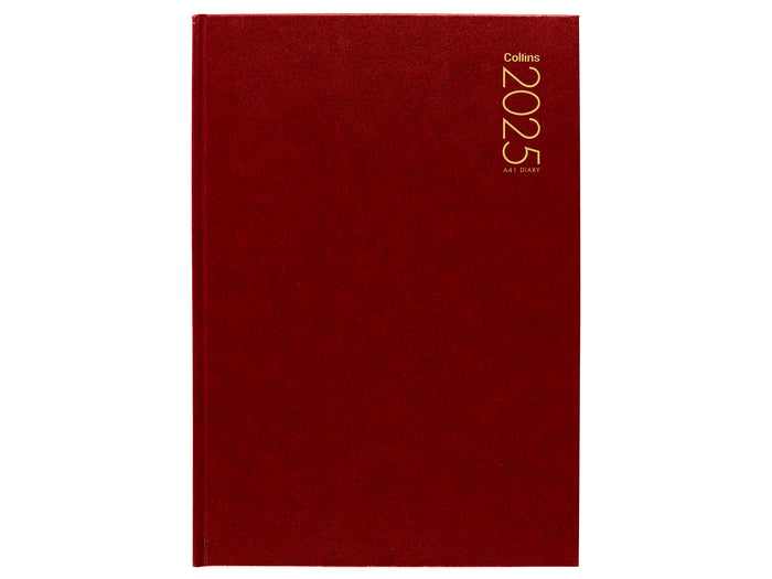 2025 Collins Diary A41, Day to Page, Red, 210mm x 297mm