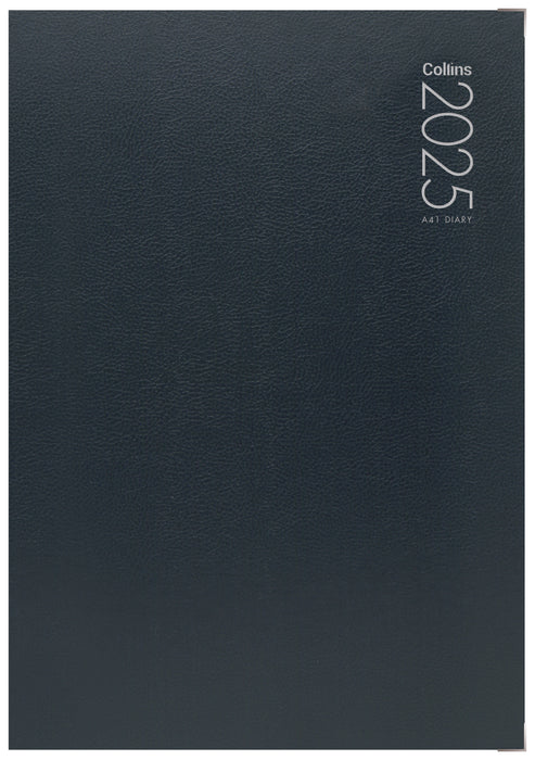 2025 Collins A41E Executive Diary, Padded PU Black Cover, Day Per Page, 210mm x 297mm