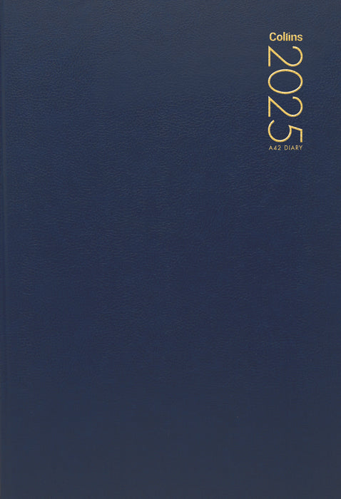 2025 Collins Diary A42 Two Day Per Page, Navy, 210mm x 297mm