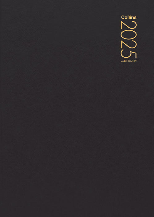 2025 Collins Diary A43 Week to View, Black, 210mm x 297mm