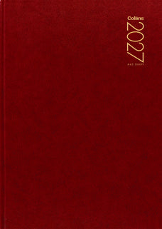 2027 Collins Diary A43 Week to View, Red, 210mm x 297mm