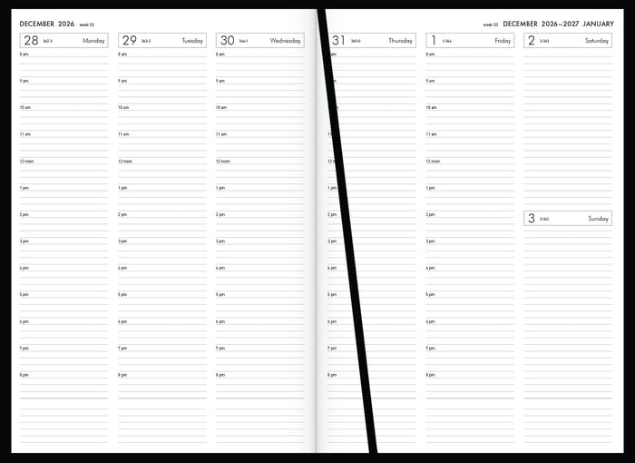 2027 Collins Diary A43A Appointment Diary, Week to View, Black, 210mm x 297mm