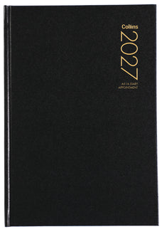 2027 Collins Diary A51A Appointment Diary, Day Per Page, Black, 148mm x 210mm